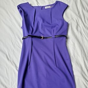 Calvin Klein Size 12 Purple Sheath Work Dress